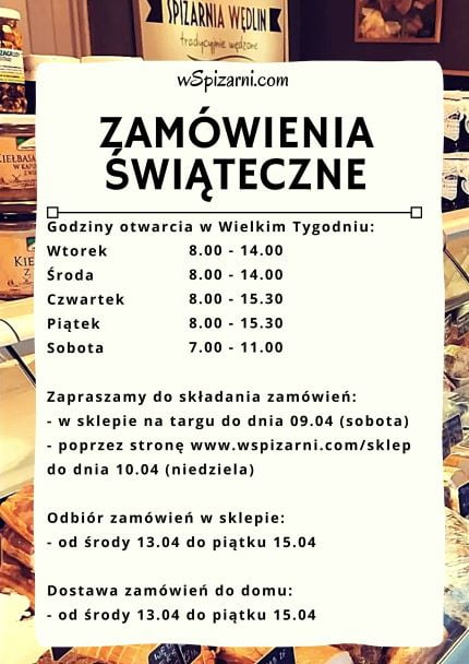 Wielkanoc zamówienia Spiżarnia Wędlin Toruń